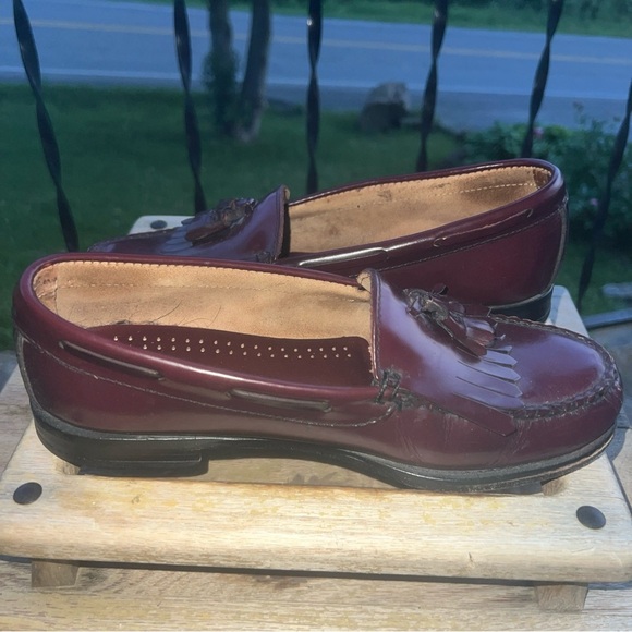Men's Bass Layton Weejuns Burgundy Leather Tassels Kilt Size 8.5D - Picture 8 of 12